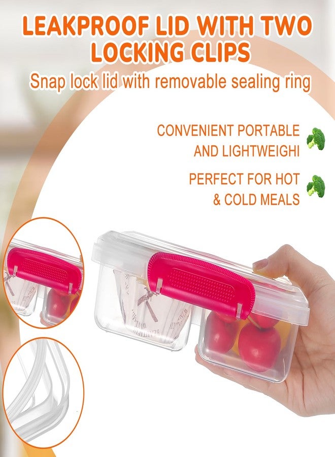 wutfuooo 5 Pack Plastic Snack Containers Bento Boxes with 2 Compartments Travel Snack Container Sandwiches/Fruits/Candies Food Storage Containers Dishwasher Safe - Image 3